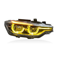 Faros Delanteros LED LIANGTU para BMW Serie 3 F30 F35 F80 2013-2018 V2, Faros Delanteros de Doble Color, Amarillo Blanco, DRL con Cambio de Luz Delantera
