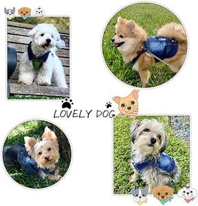 Pakaian Hewan Peliharaan Jaket Jeans Anjing Warna Biru Denim Keren Mantel Ukuran Kecil Sedang Anjing Rompi Berkerah Hoodie Klasik Anak Anjing Pakaian Vintage Dicuci - Product Image 5
