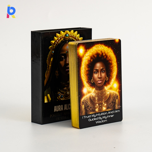 Cartes de tarot personnalisées avec guide d'or doré/argenté, impression et emballage de 78 pages, jeu de tarot <span class=keywords><strong>oracle</strong></span> - Product Image 1