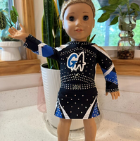 Nouveauté : Costume de pom-pom girl pour poupée de 18 pouces, uniforme de pom-pom girl pour filles, ensemble de déguisements fantaisie avec strass pour la danse de pom-pom girl
