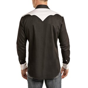 Chemises de cow-boy occidentales <span class=keywords><strong>pour</strong></span> hommes automne 2024, Camisas De Manga Larga, chemises à manches longues vintage à imprimé crâne et <span class=keywords><strong>fleurs</strong></span>, boutons-pression - Product Image 4