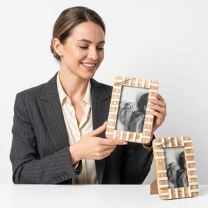 Bone Inlay Photo Frame with Elegant Inlay Customizable Colour & Size Wall Decoration By The Handmade Collection - Product Image 1