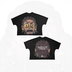 T-shirts à capuche unisexes HC de haute qualité, style streetwear américain, motif imprimé numérique, coupe oversize, 100% coton, écologiques - Product Image 6