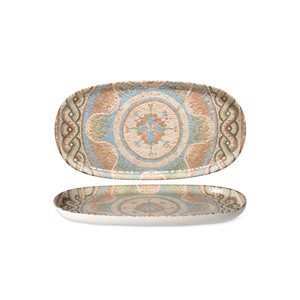 Plato de Servir Ovalado Celest, 25 × 13 cm, Altura 1.6 cm, Porcelana Fina Premium, Impresión Digital Rinart - Product Image 1