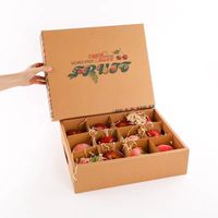 Groothandel sinaasappel appel citroen mango banaan golfkartonnen doos geëmbosseerd kraft PET papier voor fruit- en groenteverpakkingen