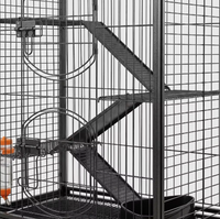 Vente en gros OEM Personnalisé Haute Qualité Métal Pliable Portable Anti-rouille Plateau Amovible Facile à Nettoyer Durable Maison pour Chat Extérieure Cage pour Chat