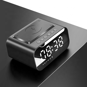 Bộ Sạc Không Dây 3 Trong 1 Máy Tính Để Bàn Đồng Hồ Báo Thức BT Loa Gương Bề Mặt Đa Chức Năng Bảng Đồng Hồ Máy Nghe Nhạc FM <span class=keywords><strong>Radio</strong></span> - Product Image 1