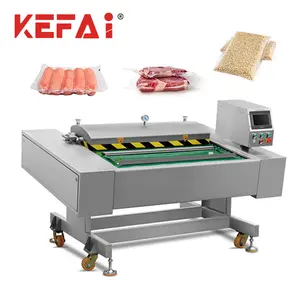 KEFAI Industrial Vacume Cntinuous Rolling Sealer Packing Machine Correia Transportadora Tipo Plastic Bag Vacuum Packaging Machine