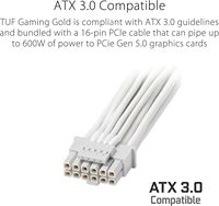 Alimentation électrique entièrement modulaire 1000W Gold White Edition pour TUF Gaming (1000W, certifiée 80+ Gold, composants de qualité militaire, double)