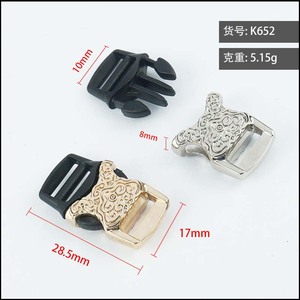 Hebilla metálica estilo chino de 10 mm de diámetro interior, marco de aleación de zinc en plata y oro claro para cinturones, bolsos y mochilas. - Product Image 5