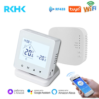 Termostato Inteligente WiFi RF433 para Caldera con Receptor Hub, Pantalla Táctil LCD Digital Programable para Calefacción del Hogar, Aplicación Tuya Life