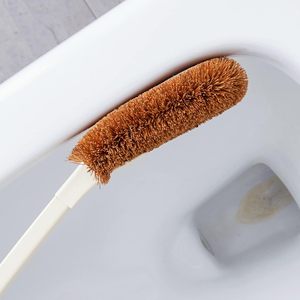 Brosse de toilette écologique en fibres de palmier naturelles avec manche et support en plastique, poils de nettoyage à 360 degrés pour les zones difficiles d'accès - Product Image 6