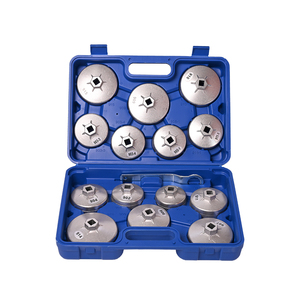 15 पीसी कप प्रकार तेल फिल्टर रिंच हटाने सॉकेट एडाप्टर किट मरम्मत उपकरण - Product Image 2