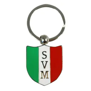 Tùy Chỉnh Ý Lá Cờ Hình Dạng Kim Loại Men Keychain Chủ Cho Ý Lưu Niệm