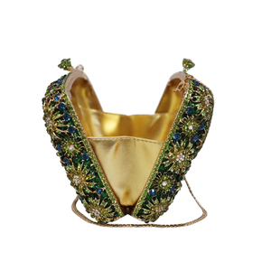 Bolsos <span class=keywords><strong>de</strong></span> Mano <span class=keywords><strong>de</strong></span> Alta Gama con Cristales para Mujer, Bolsos <span class=keywords><strong>de</strong></span> Fiesta con Flores <span class=keywords><strong>de</strong></span> <span class=keywords><strong>Diente</strong></span> <span class=keywords><strong>de</strong></span> León Verdes y Diamantes, Bolsos <span class=keywords><strong>de</strong></span> Noche con Pedrería - Product Image 5