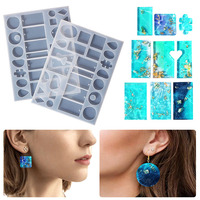 Rectangle Géométrie Boucles D'oreilles Collier Pendentif Bijoux Silicone Moule DIY Cristal Silicone Moule pour Résine À La Main Bijoux Moules