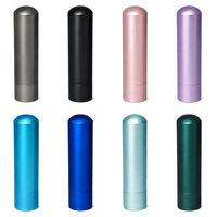 Inhalador de Aluminio Azul Brillante, OEM, Marca Privada, Botella de Perfume Vacía, Recargable, Tubo para Aceites Esenciales de Aromaterapia, Personalizable