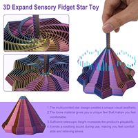 Juguetes Sensoriales Impresos en 3D de Material PLA, Juguetes Antiestrés con Diseño Espiral en Espiral, Torre Hexagonal Fractal