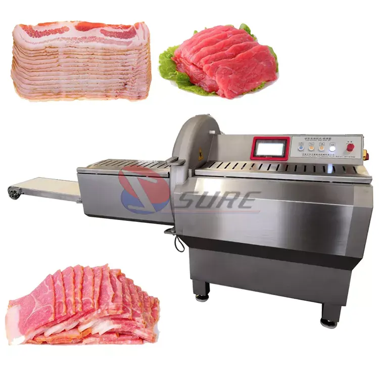 Equipo de procesamiento de carne de congelación automática, cortador de jamón/rebanador de Bacon/máquina de corte de Suasager de alta eficiencia