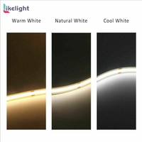 Bande lumineuse LED COB flexible autocollante avec options 12V 24V et protection IP44, éclairage linéaire sans points pour la décoration intérieure