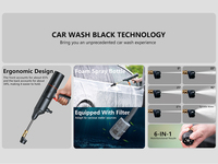 Pistolet de lavage de voiture haute pression sans fil avec aspirateur et gonfleur, batterie 10000mAh, charge rapide Type C, ensemble de nettoyage 4 en 1