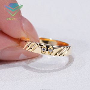 Anillos de Boda y Aniversario Personalizados de Plata de Ley S925 Chapados en Oro Clásico con Corte Brillante Redondo de 0.5-1.5ct, Cultivados en Laboratorio CVD/HPHT - Product Image 5