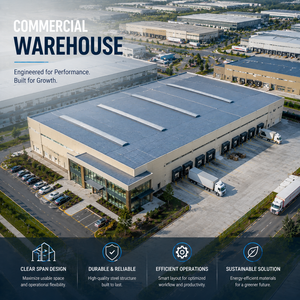 <span class=keywords><strong>Prix</strong></span> direct usine – Entrepôt logistique commercial en structure acier haute résistance, résistant aux intempéries et de grande capacité - Product Image 1