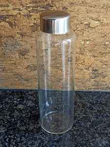 <b>Clear</b> Glass <b>Water</b> <b>Bottles</b> Beautiful Drinking <b>Water</b> <b>Bottles</b> with Stainless Steel lid with Custom Printing for Personal Use - Product Image 2