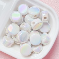 Haute qualité Macarons couleur plat feuille de lait acrylique trou droit perlé bricolage téléphone portable chaîne porte-clés bijoux accessoires