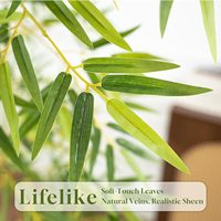 Plante artificielle en bambou de 1,80 m de haut, arbre en soie artificielle avec 6 troncs réalistes pour la décoration intérieure, le bureau, le salon