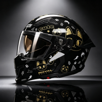 Casque de moto modulaire de style américain vintage avec visière transparente, casque intégral pour moto