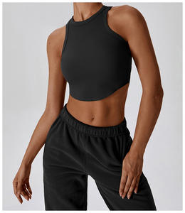 เสื้อครอปท็อปสปอร์ตผ้าถักเนื้อสแปนเด็กซ์ระบายอากาศได้ดีสำหรับผู้หญิงใส่ออกกำลังกายฟิตเนสในยิม - Product Image 6