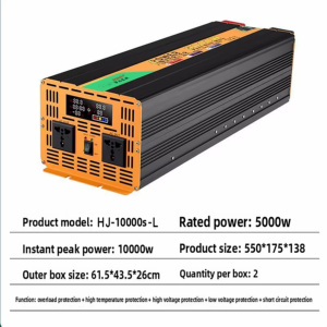 Compresseur industriel extérieur pour véhicule 5000W, alimentation à onde sinusoïdale pour climatiseurs domestiques et moteurs, modèle HJ-10000S-L P HJ-100 - Product Image 4