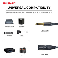 1.5m Audio Xlr Mâle à 1/4 Pouces Ts Mono Asymétrique Microphone Câble Adaptateur Plaqué Or Broche Soudure Cuivre 6.35mm vers Xlr Câble