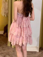 Robe longue à volants en dentelle style européen et américain, coupe crayon amincissante en polyester, pour site web indépendant