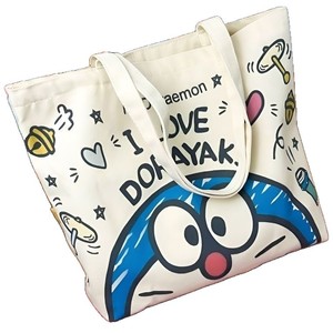 Sac fourre-tout en toile personnalisé avec dessin animé pour étudiants, idéal pour le shopping et l'usage quotidien - Product Image 5