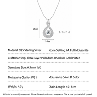 Collier pendentif pour femme en argent S925 plaqué or rose avec moissanite, motif goutte d'eau infinie, chaîne en O, design classique Amour Infini