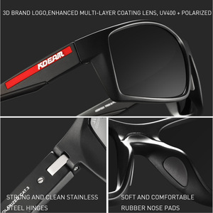 Lunettes de sport Kdeam TR90 ultra-légères, nouvelles lunettes de soleil polarisées à <span class=keywords><strong>film</strong></span> véritable haute définition, protection UV, monture intégrale, pour l'extérieur - Product Image 4