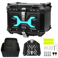MOTOCENTRIC 45L Coffre de Moto Bagages Top Case en Alliage d'Aluminium Boîte Arrière Moto Accessoires Extérieurs Moto