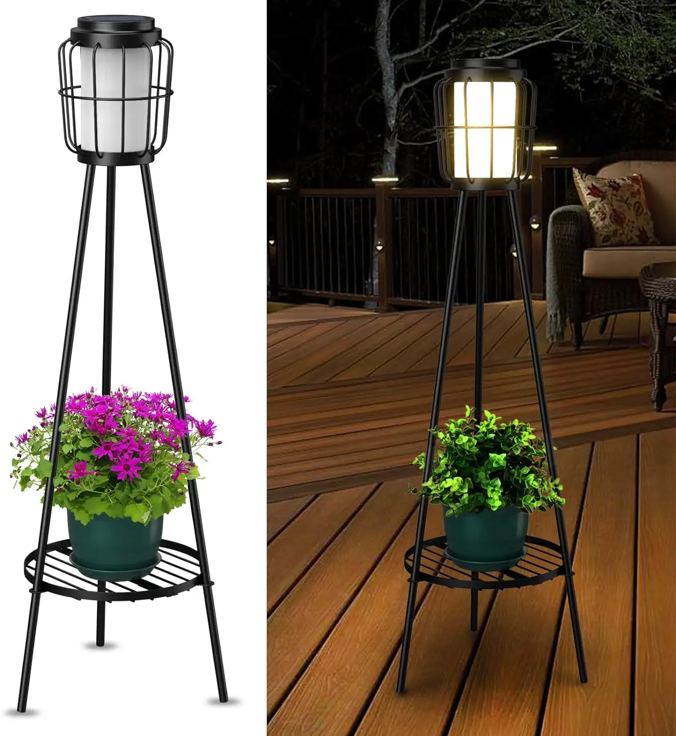 Солнечный светодиодный светильник для растений витрина домашняя полка для цветов стеллаж для хранения деревянная складная внутренняя лампа Водонепроницаемая