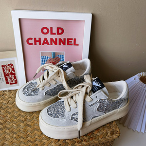 รองเท้าผ้าใบปักเลื่อมสำหรับผู้หญิงรองเท้าลำลองส้นเตี้ยรองเท้าผ้าแฟชั่นฤดูใบไม้ร่วง - Product Image 2