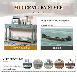 Wood Console <b>Table</b> 63inch 3 Drawers 1 Shelf Entryway Hallway Sofa <b>Table</b> Easy Assembly Extra Thick - Product Image 4