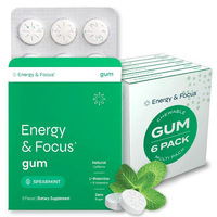 Bonbons gélifiés à la menthe avec caféine, sucre et vitamine B12, compléments énergétiques, 90 unités pour adultes