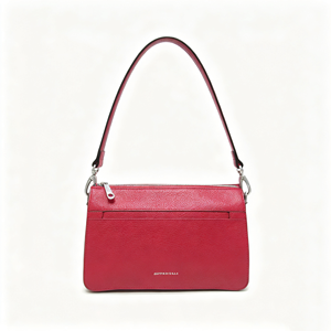 Women Red Grain Leather <b>Underarm</b> <b>Bag</b> Zip Closure Detachable Strap Daily Casual Crossbody Purse - Product Image 1