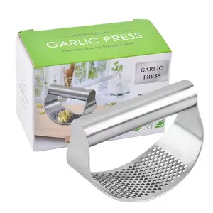 Cross-border stainless steel thickened model garlic clip manual ring garlic press masher home use