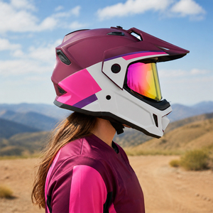 <span class=keywords><strong>Casco</strong></span> Integral Rosa para <span class=keywords><strong>Motocross</strong></span>, para <span class=keywords><strong>Mujer</strong></span>, con Doble Visera, Certificado DOT, OEM/ODM - Product Image 2