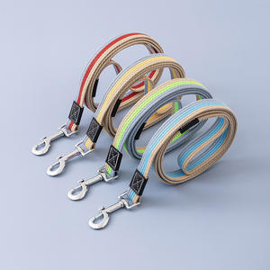 Cuerda para mascotas a rayas de 1,5 M de alta calidad con correa para perros encantadora de lona de 2M con gancho de Metal Arnés para perros directo de fábrica a la moda - Product Image 1