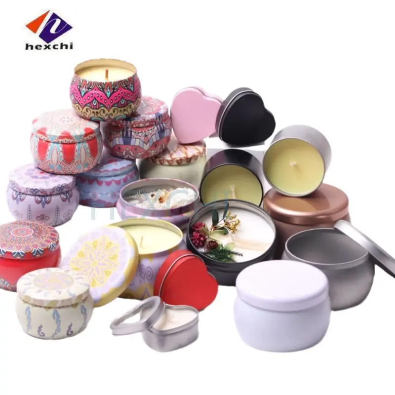 Frascos de alumínio para latas, caixa de alumínio redonda vazia branca, lata de metal com rosca, tampa para velas, chá e doces