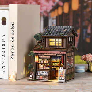 Kit de construction de maison miniature en bois 3D DIY Japan Book Nook, accessoires pour maison de poupée en bois - Product Image 2