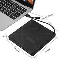 Ultra-Thin USB 2.0 External Optical Disc Drives Portable Burners for Notebook & Desktop Computers Made of Durable Plastic